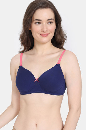 Buy Zivame Beautiful Basics Padded Non Wired 3/4th Coverage Backless Bra -  Violet Tulle at Rs.500 online