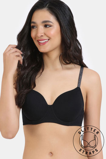 Zivame Lightly Padded Underwired Seamless All Day Comfort Balconette Bra -  Price History
