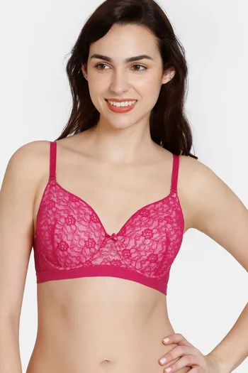 Buy Zivame Sporty Twist Padded Non Wired 3/4th Coverage T-Shirt Bra - Prism  Pink at Rs.494 online