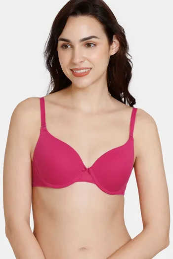 Buy Zivame Satine Brides Moderate Pushup Front Open Bra- Ruby Red at