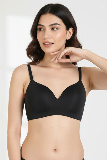 Buy Zivame Wonderwire Padded Wired 3/4Th Coverage T-Shirt Bra - Black