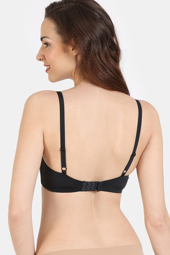 Buy Zivame Wonderwire Padded Non Wired 3/4th Coverage T-Shirt Bra - Black  at Rs.1895 online