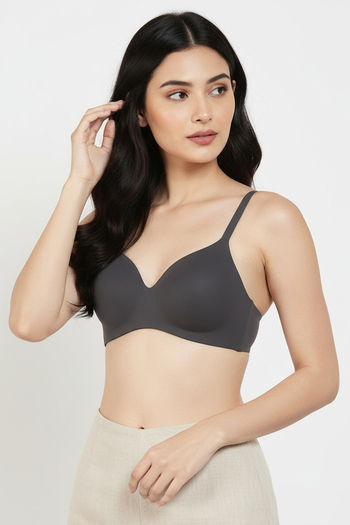 Buy Zivame Wonderwire Padded Wired 3/4Th Coverage T-Shirt - Grey