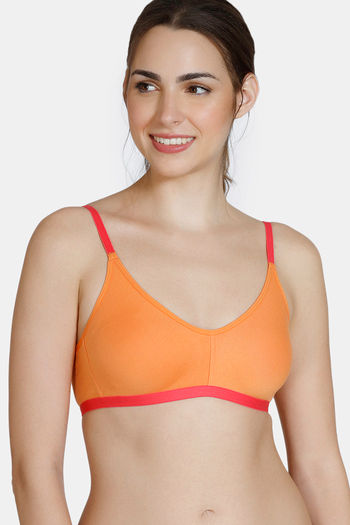 Buy Zivame Double Layered Non Wired 3/4th Coverage T-Shirt Bra - Muskmelon
