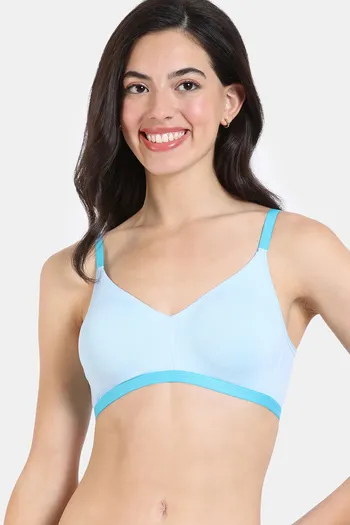 Buy Zivame Double Layered Non Wired 3/4th Coverage T-Shirt Bra - Omphalodes