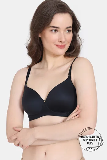 Buy Zivame Marshmallow Padded Non Wired 3/4th Coverage T-Shirt Bra - Anthracite