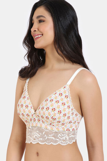 Buy Zivame All That Lace Longline Strapless Bra- Beige at Rs.1195