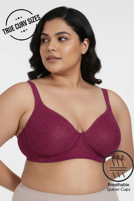Zivame True Curv Lightly Lined Wired High 3/4Th Coverage Super Support - Beet Red