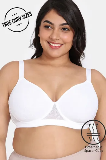 Buy Zivame True Curv Lightly Lined Wired 3/4th Coverage Super Support Bra - White