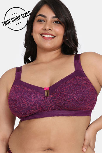 Rosaline Rerooted Simplicity Everyday Double Layered Non Wired 3/4th  Coverage Lace Bra - Bottle Green
