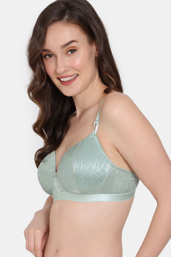 Buy Zivame Coral Glaze Padded Non-Wired 3/4th Coverage Lace Bra - Granite  Green at Rs.648 online