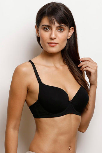 Zivame Padded Wired 3/4th Coverage T-Shirt Bra-Black