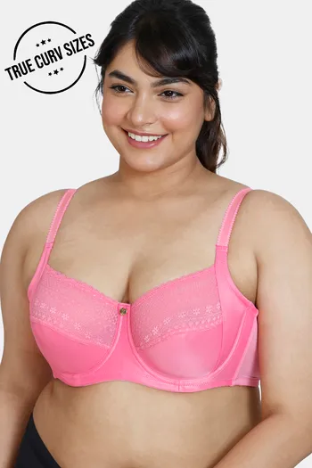 Zivame True Curv Tuscan Romance Double Layered Wired 3/4th Coverage Super  Support Bra - Morning Glory