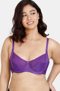 Buy Zivame Tuscan Romance True Curv Double Layered Wired 3/4th Coverage Super Support Bra - Royal Purple