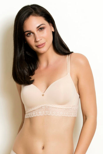 Buy Zivame Tuscan Romance Padded Non Wired 3/4th Coverage T-Shirt Bra - Toasted Almond