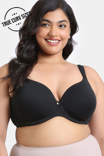 Buy Zivame True Curv Padded Wired 3/4Th Coverage Super Support Bra - Anthracite