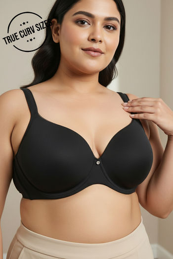 Buy Zivame True Curv Padded Wired 3/4Th Coverage Super Support Bra - Anthracite