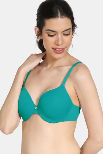 Buy Zivame Padded Wired 3/4th Coverage T-Shirt Bra - Biscay Bay at Rs.598  online