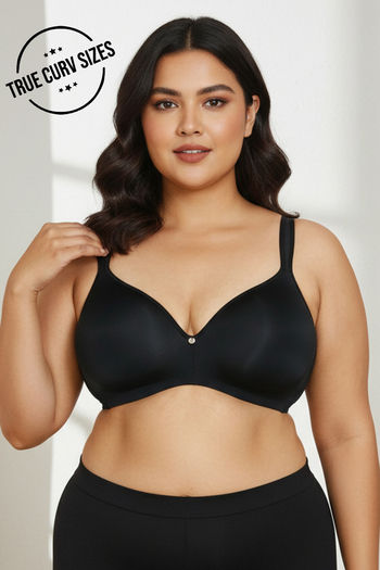Buy Zivame True Curv Padded Non Wired Full Coverage Super Support Bra - Anthracite