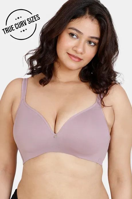 Buy Zivame Beautiful Basics Padded Non Wired 3/4th Coverage T-Shirt Bra -  Summer Fig at Rs.355 online