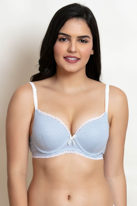 Buy Zivame Push-Up Wired Medium Coverage T-Shirt Bra - Blue Stripe at  Rs.945 online