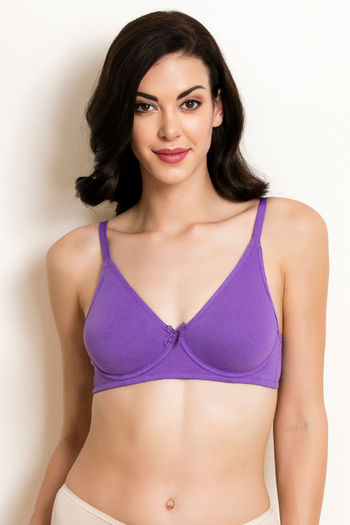 Buy Zivame Double Layered Wired 3/4th Coverage T-Shirt Bra - Deep
