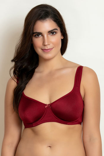 Buy Zivame Single Layered Wired 3/4th Coverage Minimiser Bra - Sundried Tomato