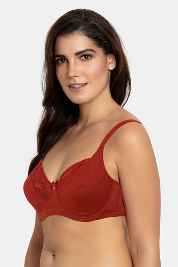 Buy Zivame True Curv Single Layered Wired 3/4th Coverage Super Support Bra  - Sundried Tomato at Rs.418 online