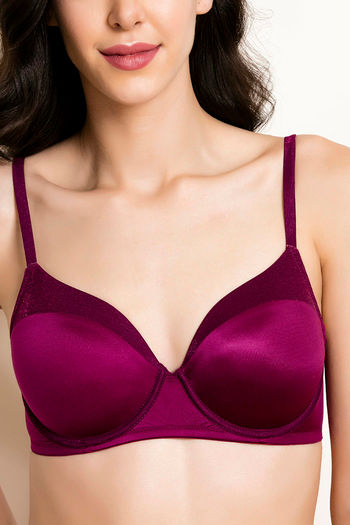 Buy Zivame Shimmer N Shine Push-Up Wired Medium Coverage T-Shirt Bra - Dawn  Pink at Rs.995 online