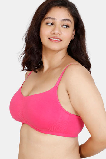 Zivame True Curv Double Layered Non Wired 3/4th Coverage Sag Lift Bra -  Ibis Rose