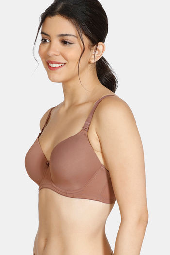 Buy Zivame True Curv Padded Wired 3/4th Coverage T-Shirt Bra - Nutmeg at  Rs.839 online