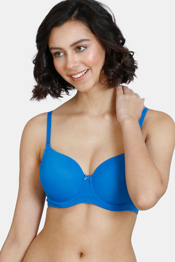 Buy Zivame Padded Wired 3/4th Coverage T-Shirt Bra - Princess Blue