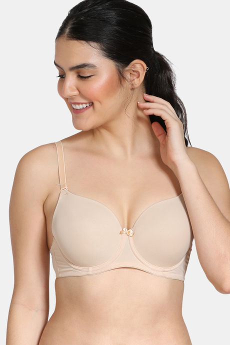 Zivame Women's Underwired T-Shirt Bra, Color: Toasted Almond, Size
