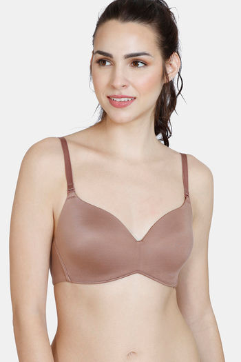 Buy Zivame At Work Padded Non Wired 3/4th Coverage T-Shirt Bra - Beaver Fur  at Rs.1101 online