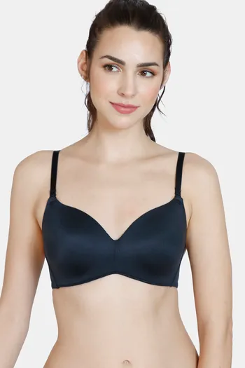 Zivame At Work Padded Non Wired 3/4th Coverage T-Shirt Bra - Black