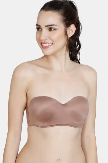 Buy Zivame At Work Padded Wired 3/4th Coverage Strapless Bra - Beaver Fur
