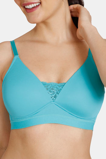Buy Zivame Double Layered Non Wired High Coverage Nursing Sleep Bra -  Medieval Blue at Rs.357 online