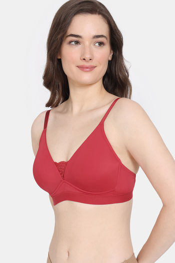 Buy Zivame Beautiful Basics Padded Non Wired 3/4th Coverage T-Shirt Bra -  Barbados Cherry at Rs.492 online