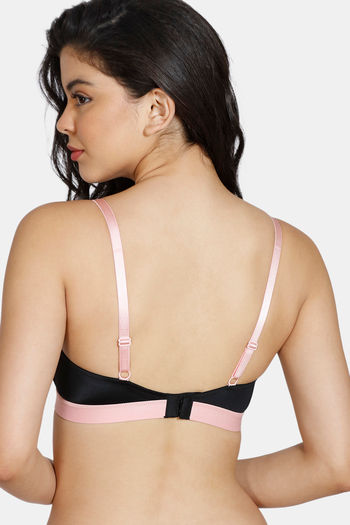 Buy Zivame Beautiful Basics Padded Non Wired 3/4th Coverage T-Shirt Bra -  Black at Rs.507 online