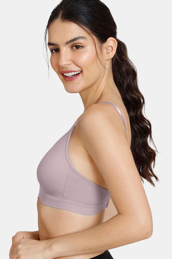 Zivame Plush Mystique Padded Non Wired 3/4Th Coverage T-Shirt Bra With  Bikini Panty - Gibraltar Sea
