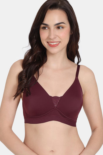 Buy Zivame Beautiful Basics Padded Non Wired 3/4th Coverage T-Shirt Bra -  Fig at Rs.716 online
