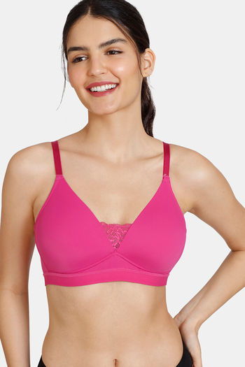 Buy Zivame Beautiful Basics Padded Non Wired 3/4th Coverage T-Shirt Bra -  Fuchsia Red at Rs.492 online