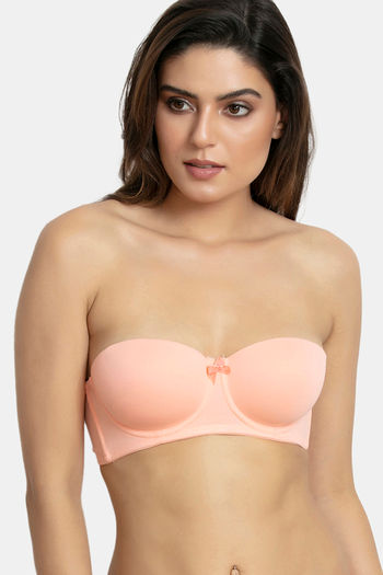 Buy Zivame Beautiful Basics Padded Wired 3/4th Coverage Strapless Bra -  Nutmeg at Rs.547 online