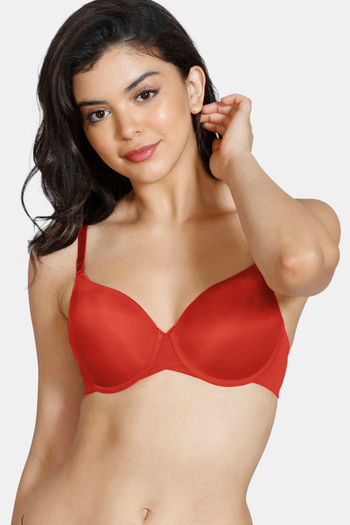 Buy Zivame Beautiful Basics Padded Wired 3/4th Coverage Bra - High Risk Red