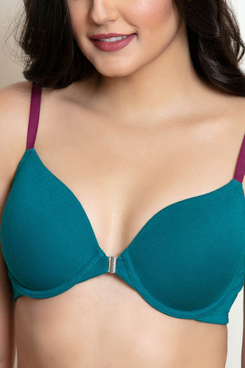 Zivame Kokum Sherbet Padded Wired 3/4th Coverage T-Shirt Bra - Apple Green