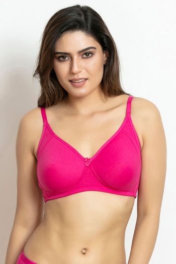 Buy Zivame Double Layered Non Wired Full Coverage T-Shirt Bra - Pink Yarrow  at Rs.175 online