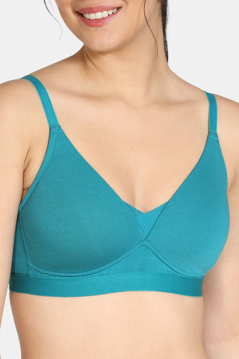 Buy Zivame Padded Non Wired 3/4th Coverage T-Shirt Bra - Harbor
