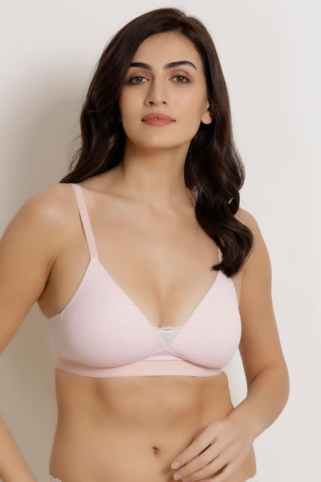 Zivame Women's Cotton Non Padded Wired 3/4Th Coverage T-Shirt Bra  (ZI112QFASHCPINK0034D_Pink_34D)