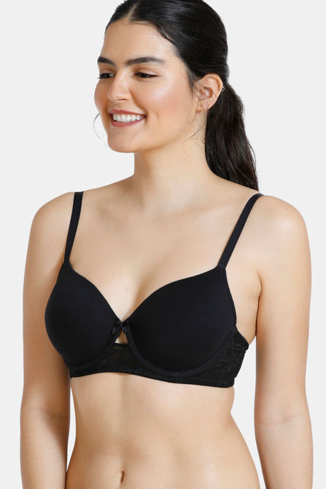 Buy Zivame Padded Non Wired 3/4th Coverage T-Shirt Bra-Blue at Rs.313  online