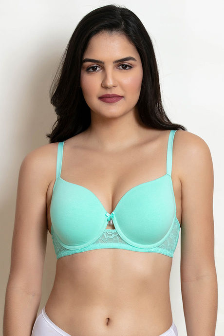 Buy Zivame Sea Green Solid Non Wired Lightly Padded T Shirt Bra